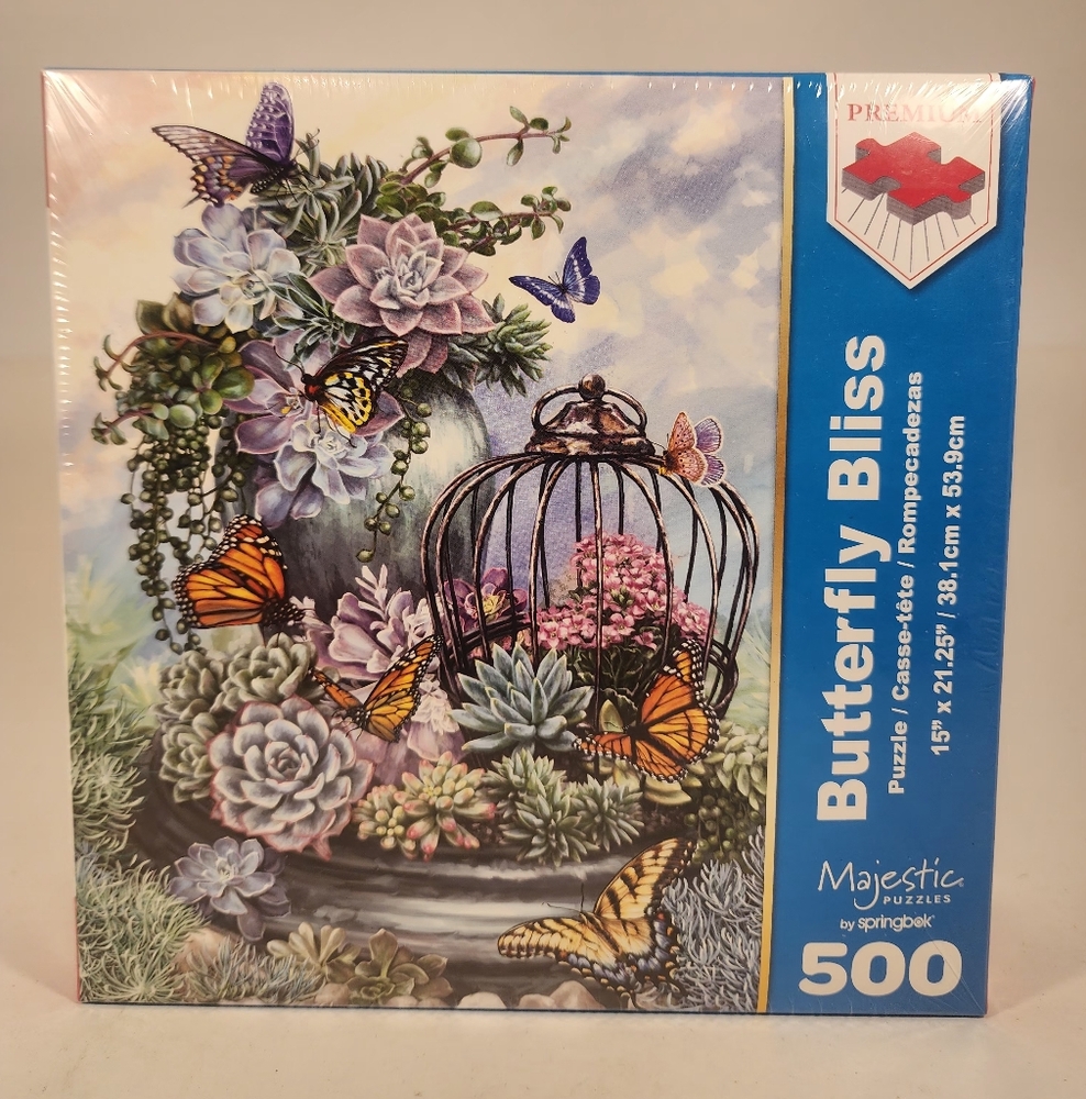 Majestic Puzzles Butterfly Bliss 500 Piece Puzzle New Sealed